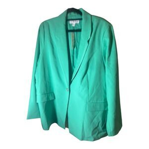 The Drop Plus Size Green Single Breasted Blazer Size 3X NWT